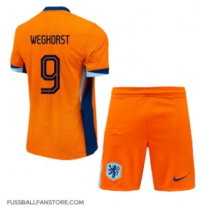 Niederlande Wout Weghorst #9 Replik Heimtrikot Kinder EM 2024 Kurzarm (+ Kurze Hosen)